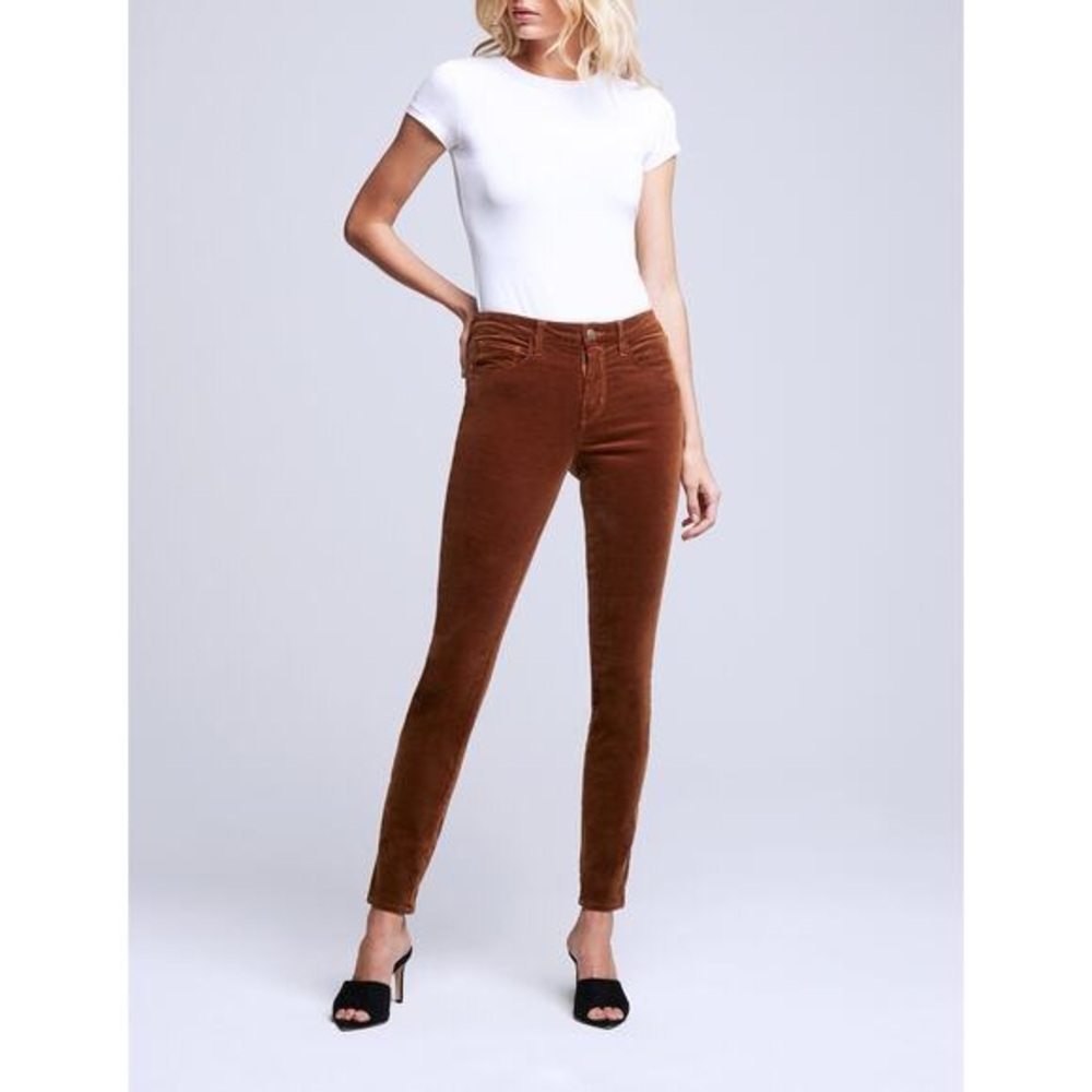 L’AGENCE MARGOT VELVET SKINNY ANKLE PANTS